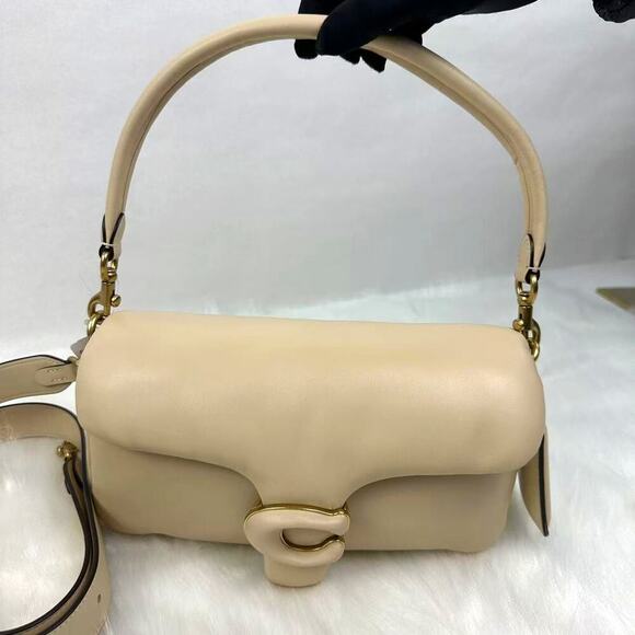 Coach Pillow Tabby Shoulder Bag 26 Crossbody Leather In Gold Ivory NWT C0772 - Picture 1 of 11
